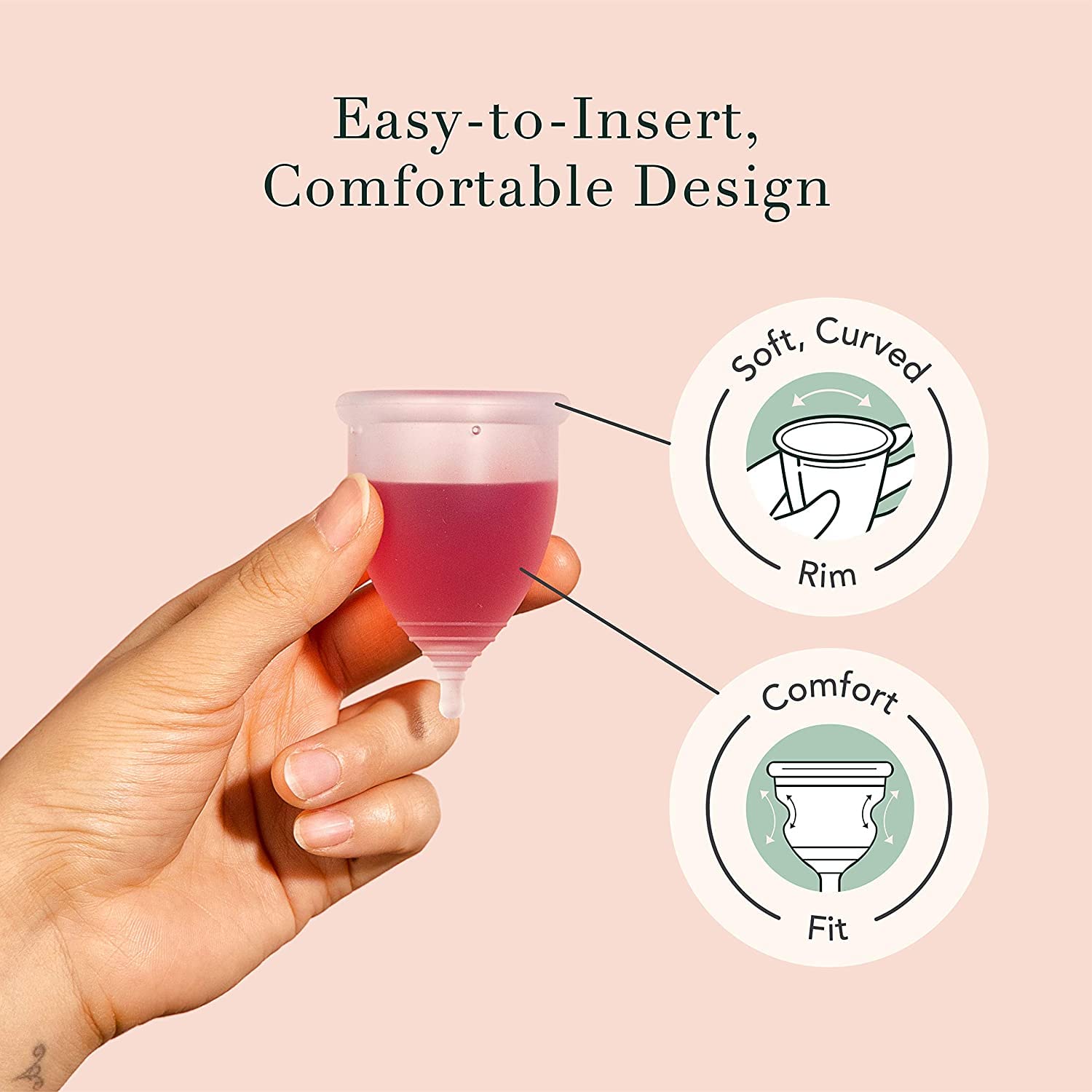 Rael Period Cup, Soft Reusable Menstrual Cups for Women - Medical-Grade Silicone, Period Cups